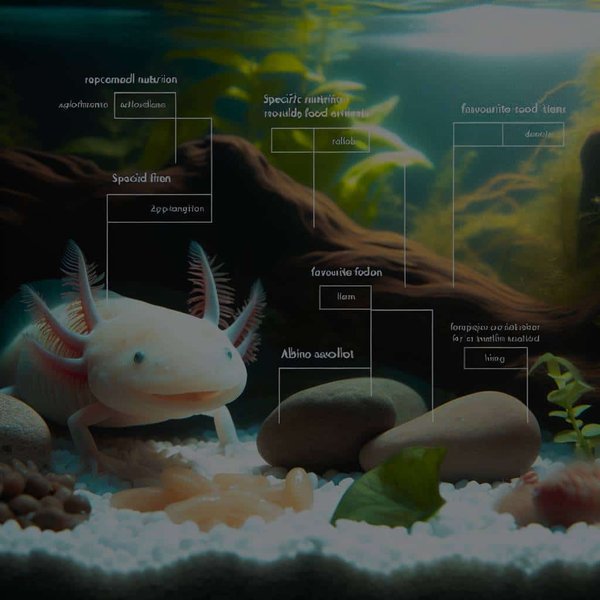Quelle alimentation spécifique est recommandée pour un axolotl albinos ?